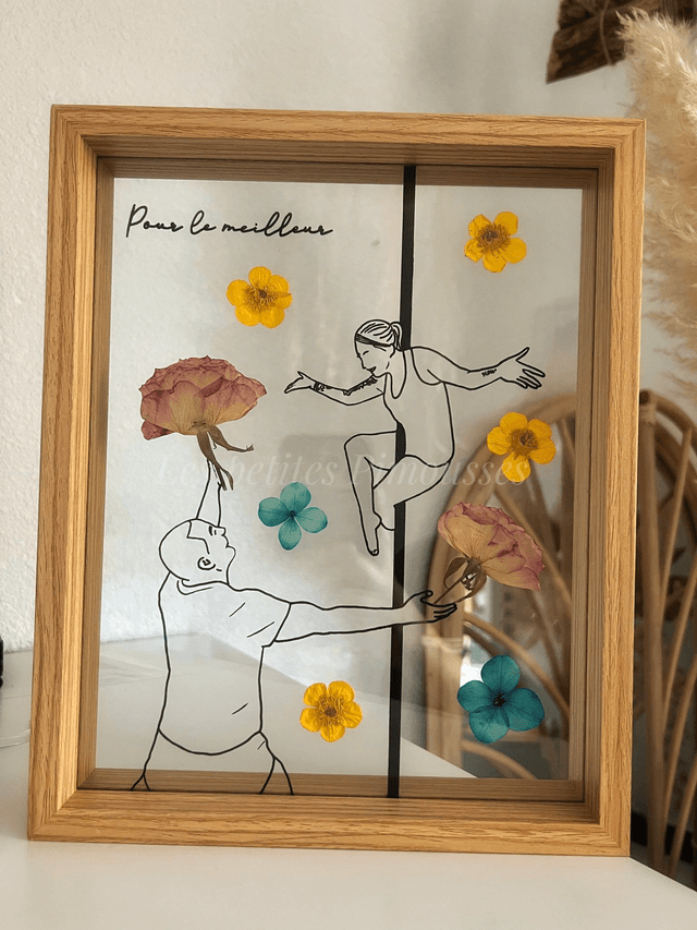 Cadre personnalisé avec fleurs séchées