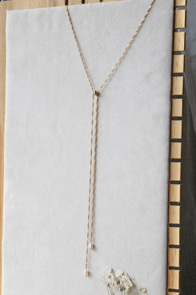 Collier de dos - torsadé et perles 