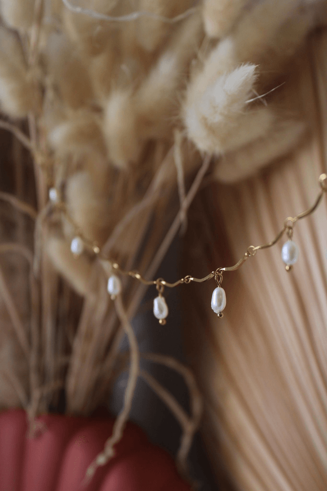 Bracelet de cheville Ondine, perles d’eau douce 