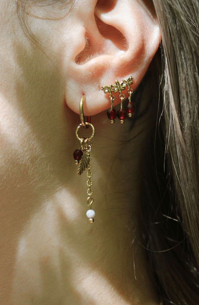 Boucles d’oreilles Lyséa - rouge foncé 