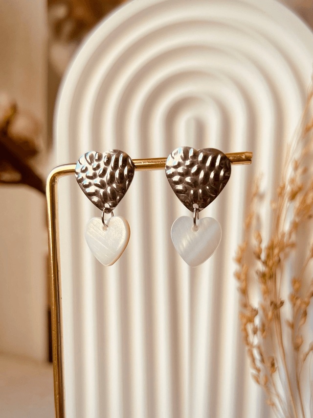 Boucles d’oreilles double cœur 