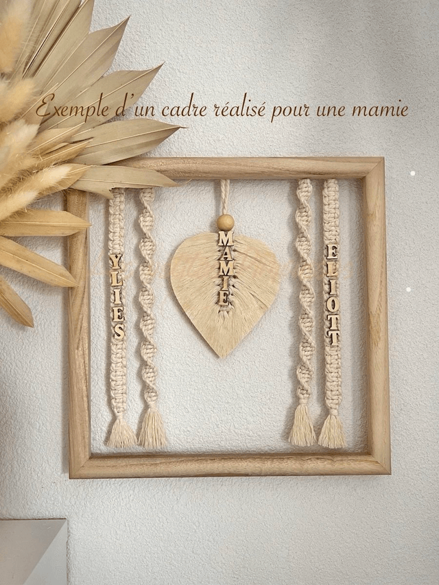 Cadre en macramé grand format personnalisable