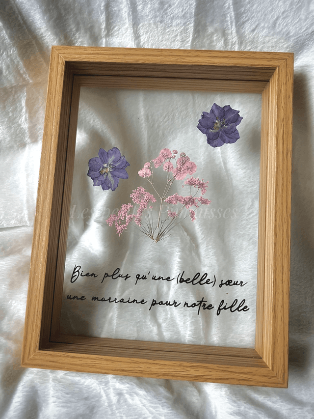 Cadre fleurs séchées petit personnalisé