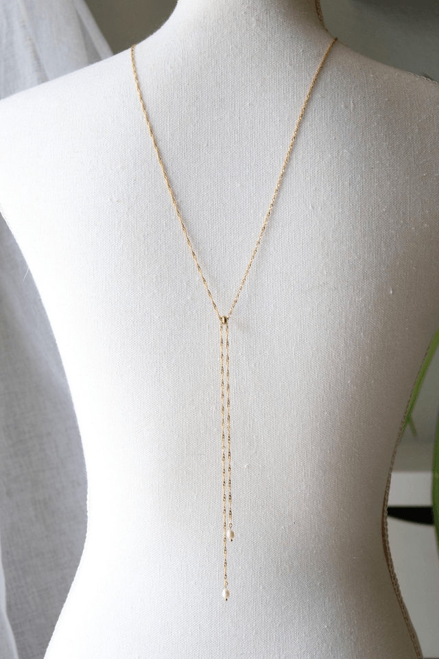 Collier de dos - torsadé et perles 