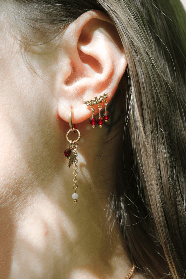 Boucles d’oreilles Lyséa - rouge foncé 