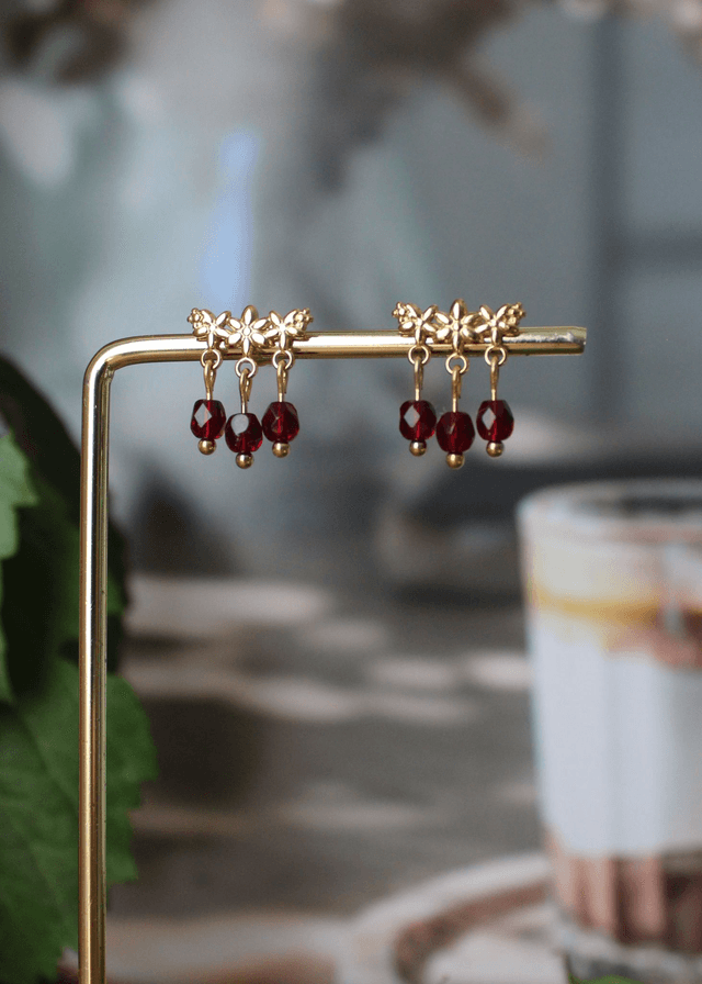 Boucles d’oreilles Lyséa - rouge foncé 
