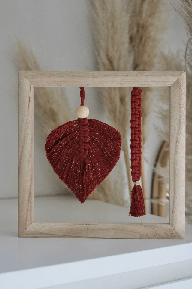 Cadre en macramé petit format personnalisable terracotta  