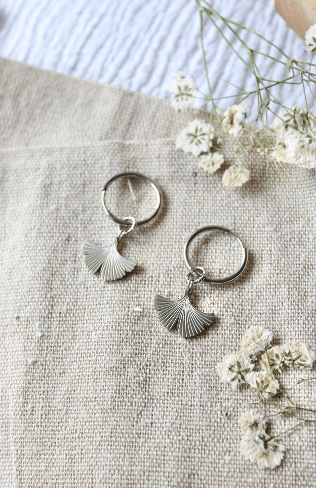 Boucles d’oreilles créoles - Ginkgo