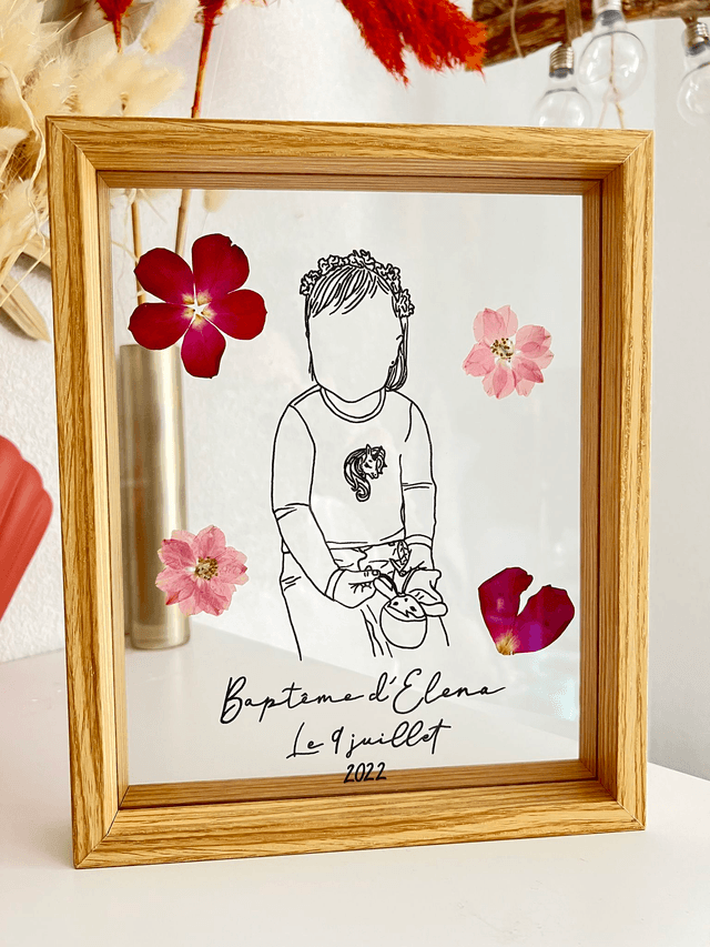Cadre personnalisé avec fleurs séchées