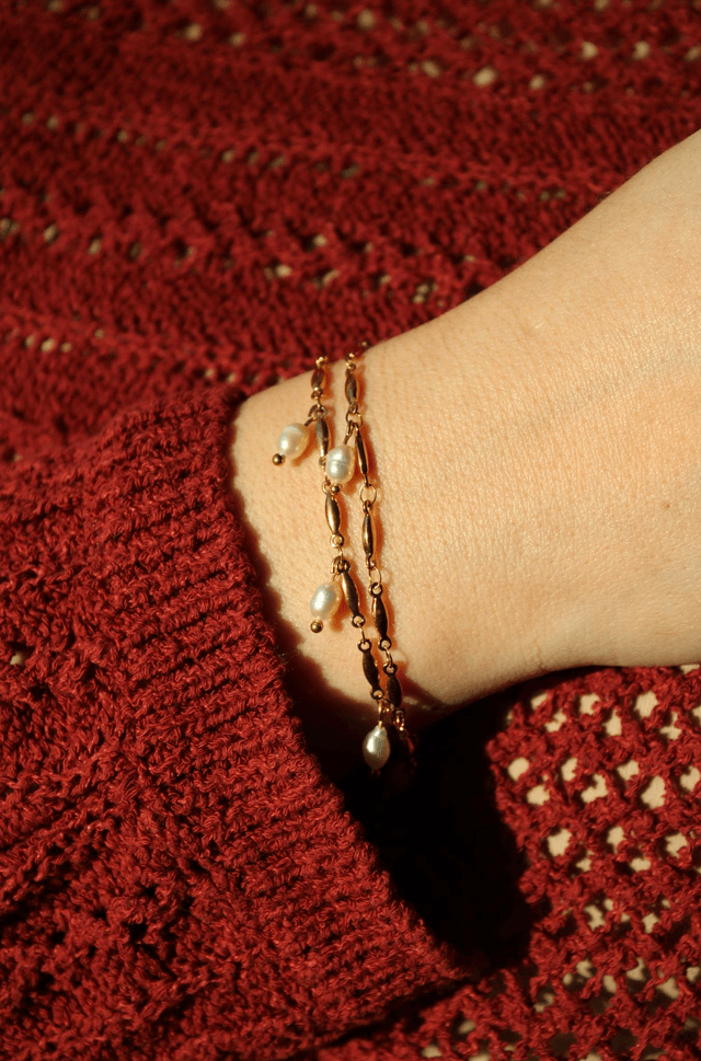 Bijou 2 en 1 perles - grain de riz 