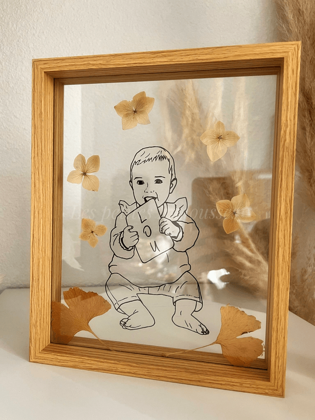 Cadre personnalisé avec fleurs séchées
