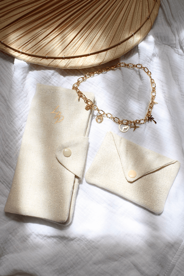Pochette à bijoux artisanale - grande avec compartiments 