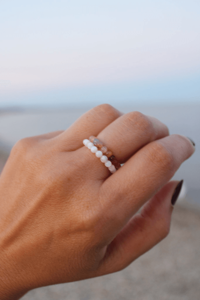 Bague Natura - perles naturelles 