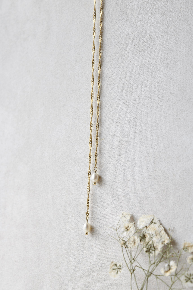 Collier de dos - torsadé et perles 