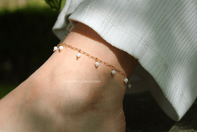 Bracelet de cheville perles de coquillages