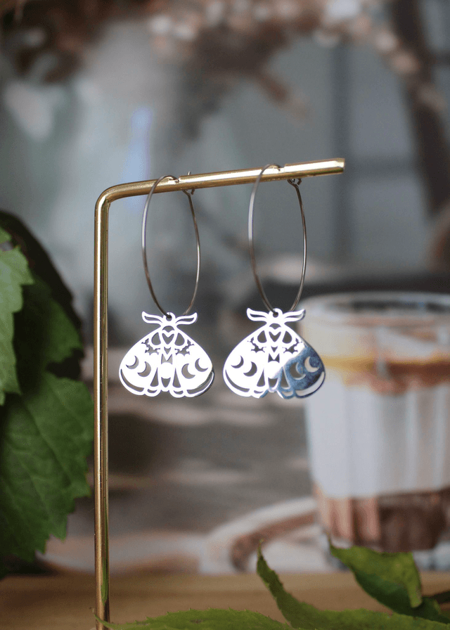 Boucles d’oreilles papillons de nuit 