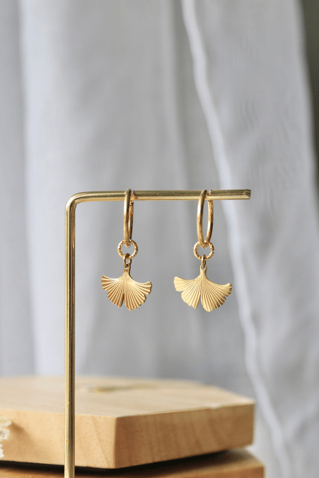 Boucles d’oreilles créoles - Ginkgo