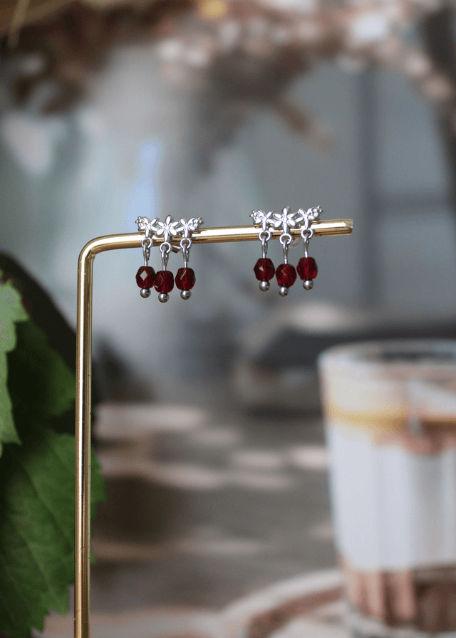 Boucles d’oreilles Lyséa - rouge foncé 
