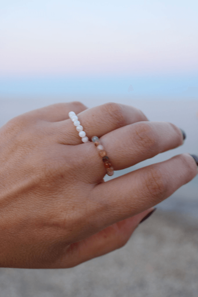 Bague Natura - perles naturelles 