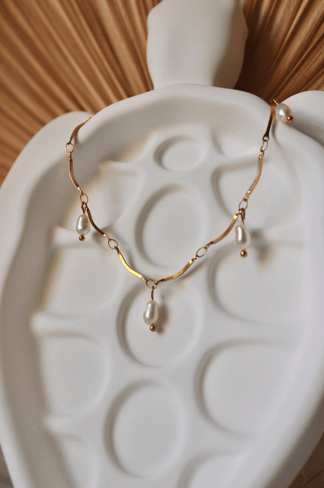 Bracelet de cheville Ondine, perles d’eau douce 