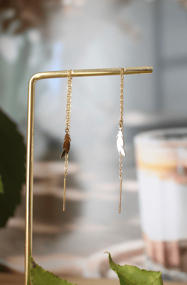 Boucles d’oreilles mini plumes 
