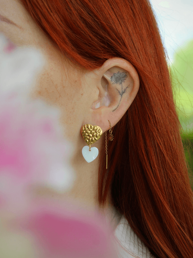 Boucles d’oreilles double cœur 