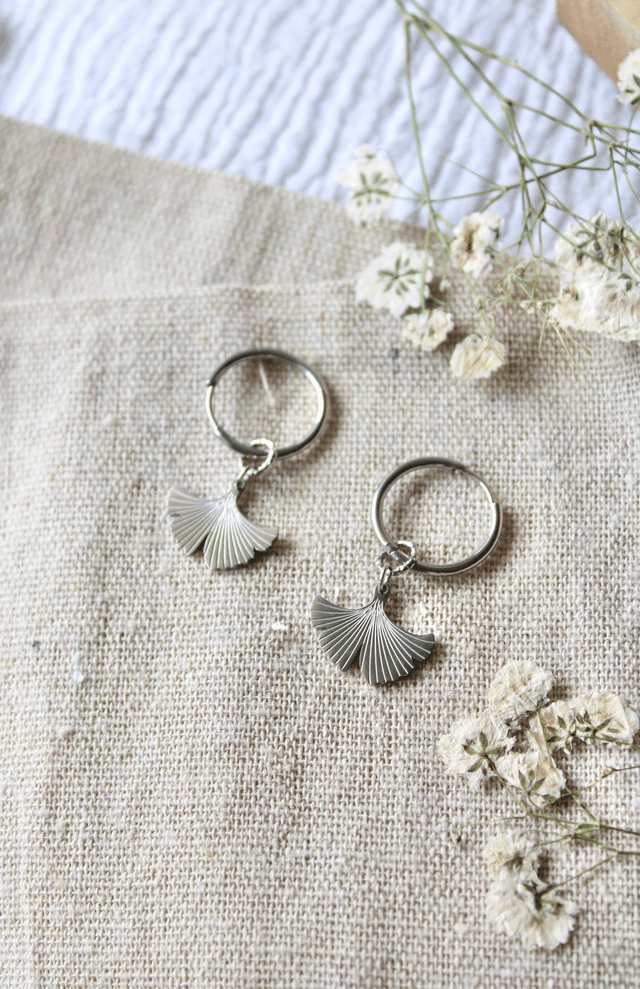 Boucles d’oreilles créoles - Ginkgo