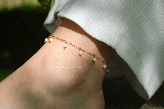 Bracelet de cheville perles de coquillages